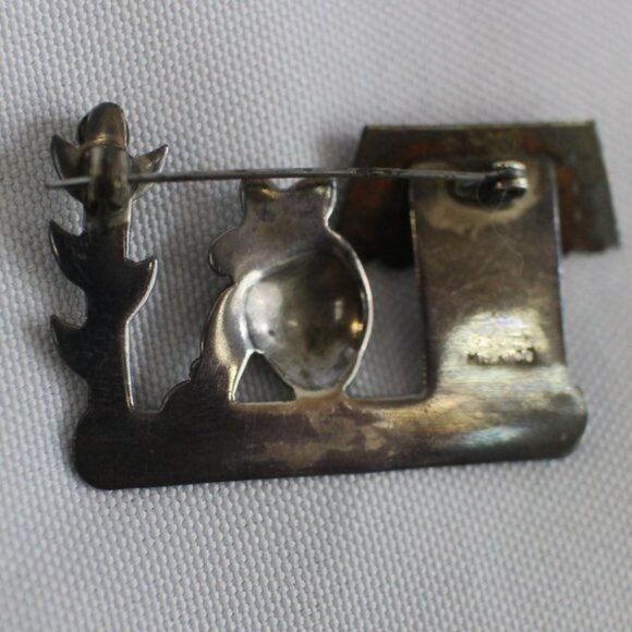 Vintage Mexico Sterling Silver 900 Brooch - Picture 3 of 4